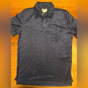 Trunks Surf and Swim Mens Terry Cloth Shirt Navy Size S Quick Dry